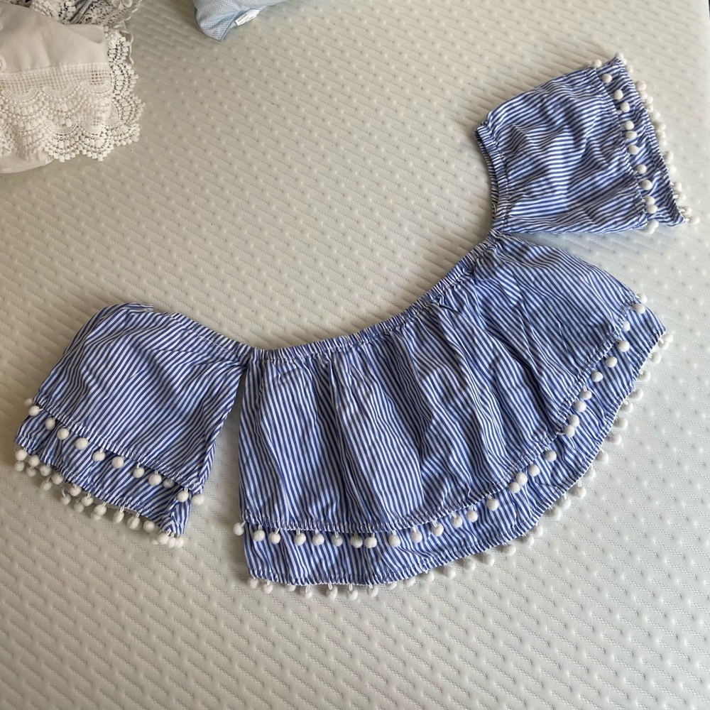 Forever21 4th of July Striped Crop Top